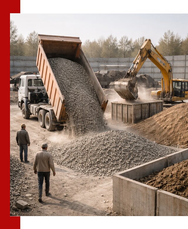 Доставка нерудных материалов с погрузкой и разгрузкой в октябрьском