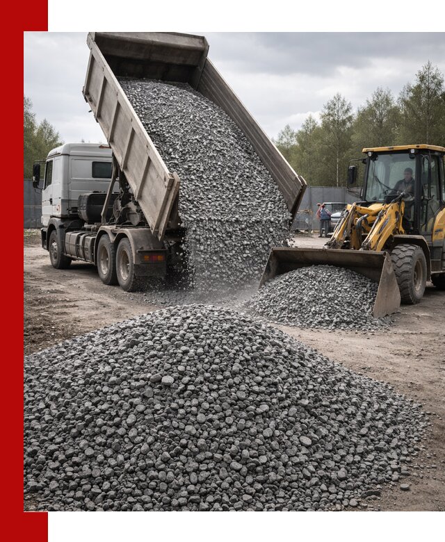 Доставка и продажа щебня гранитного в октябрьском