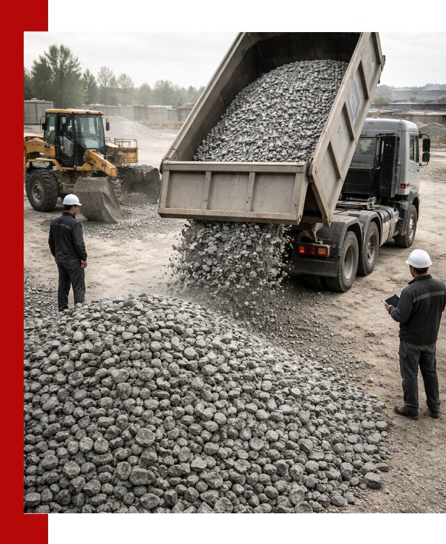Доставка гранитного щебня фракции 20-40 в октябрьском