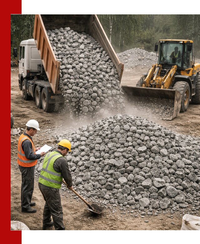 Гранитный щебень фракция 70-150 доставка в октябрьском