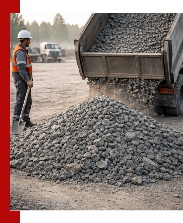 Гранитный щебень фракции 100–201 для строительства в октябрьском