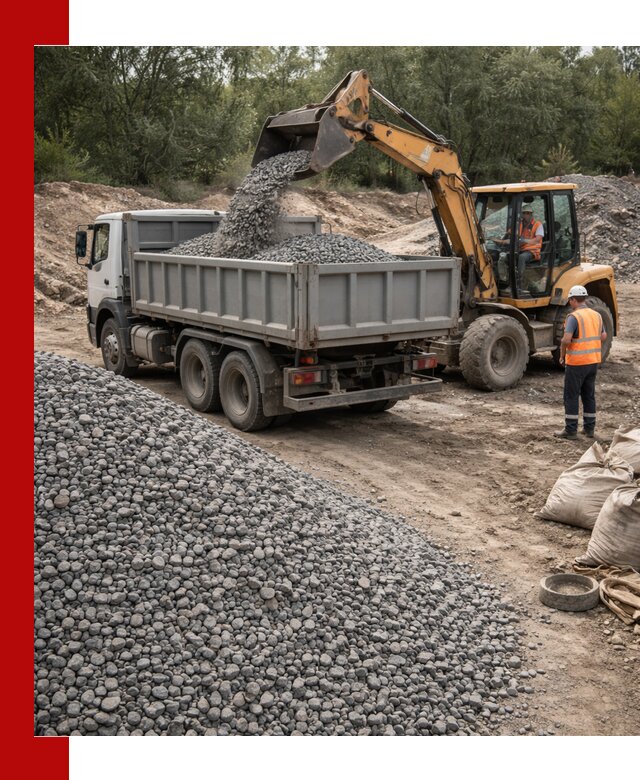 Доставка гравийного щебня в октябрьском оптом и в розницу