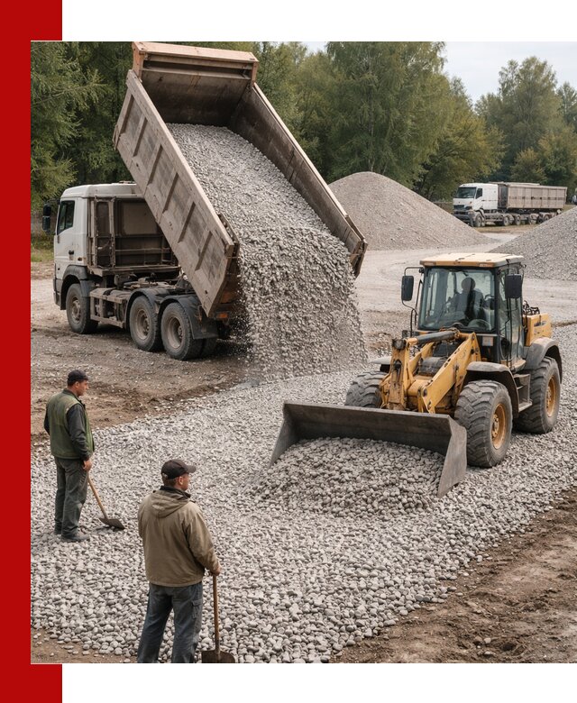 Купить гравийный щебень фракция 20-40 в октябрьском с доставкой