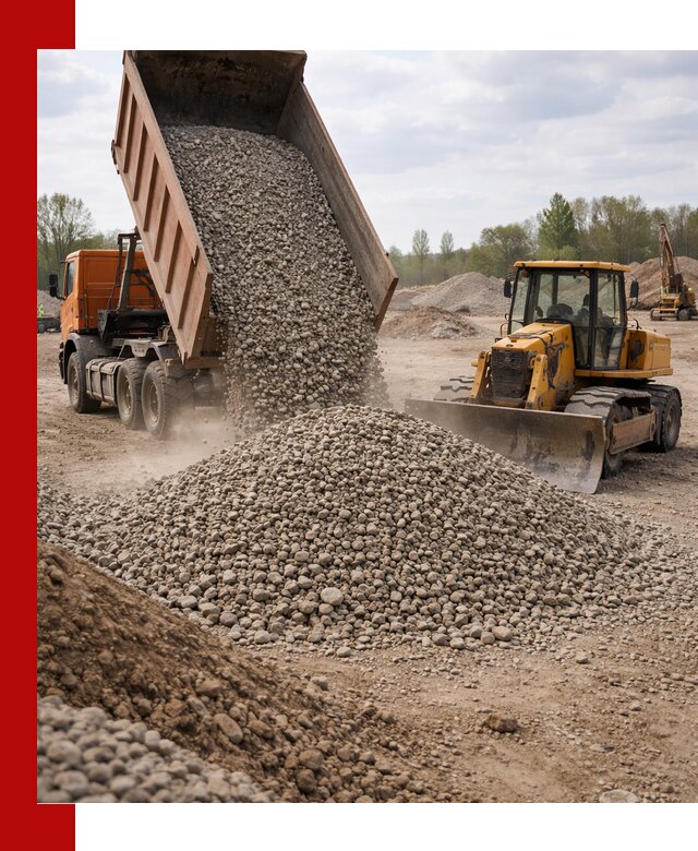 Доставка гравийного щебня фракции 40-70 в октябрьском