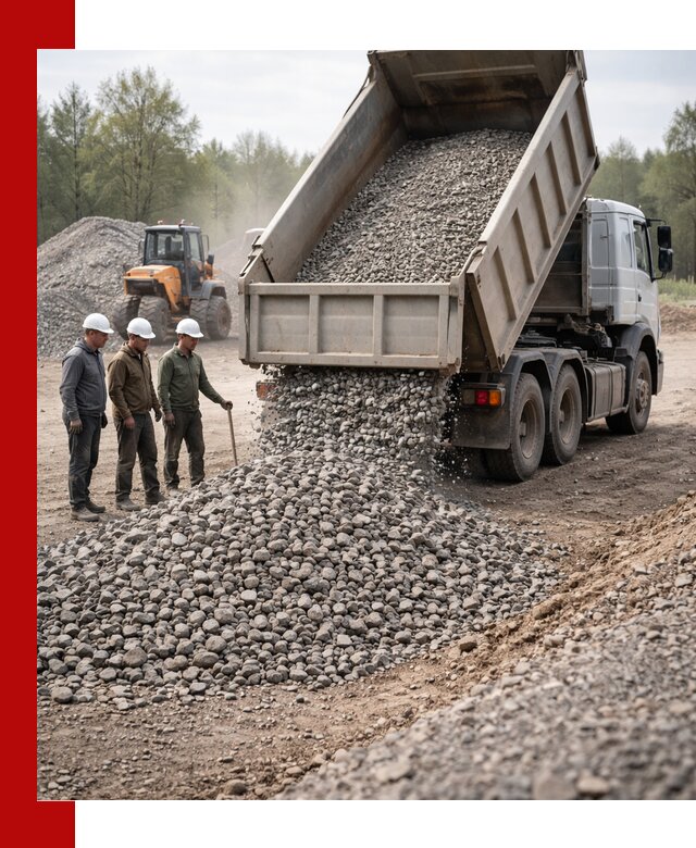 Доставка гравийного щебня фракции 70-120 в октябрьском