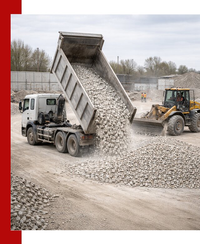 Доставка и продажа известнякового щебня в октябрьском