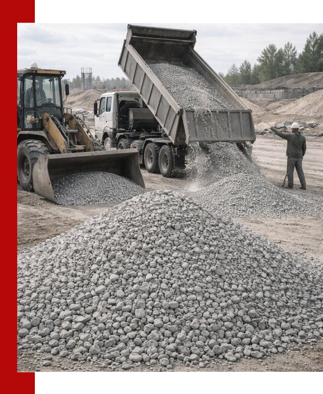 Доставка известнякового щебня фр. 5–20 в октябрьском