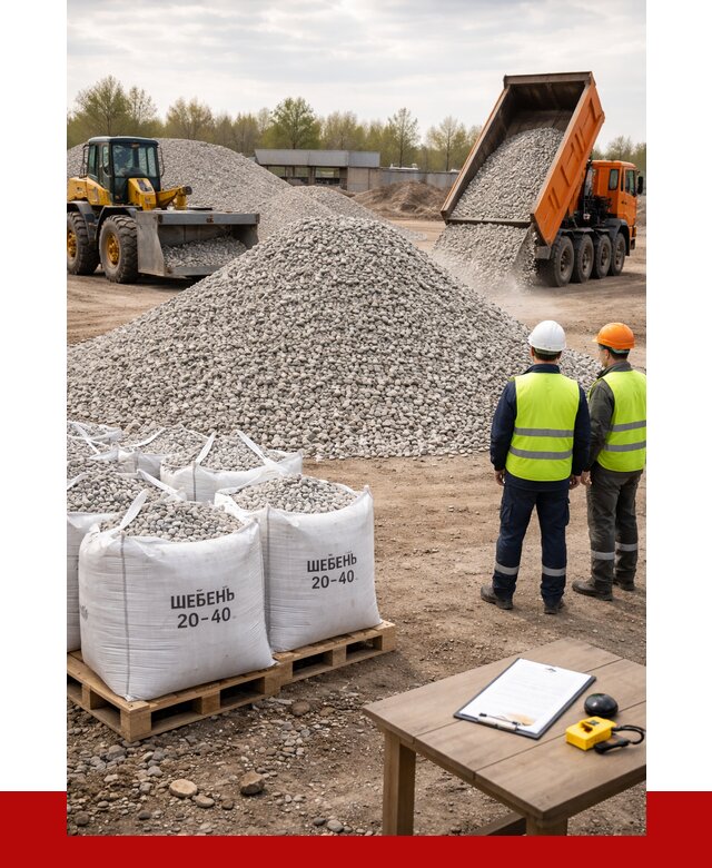 Известняковый щебень 20-40 в октябрьском от 2175 р. ПРОНЕРУДКтб