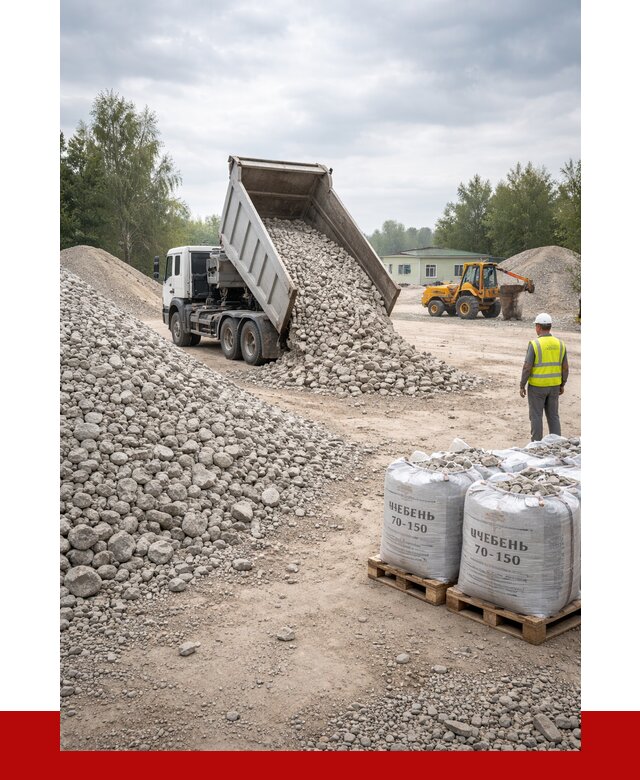 Известняковый щебень фракция 70-150 в октябрьском от 1295 р. | ПРОНЕРУДКтб