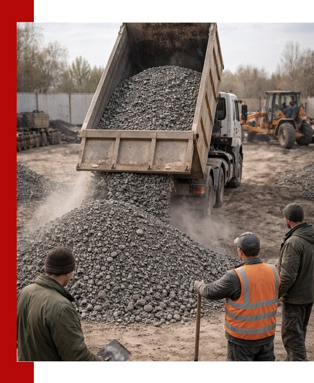 Доставка шлакового щебня в удобные сроки по выгодной цене в октябрьском