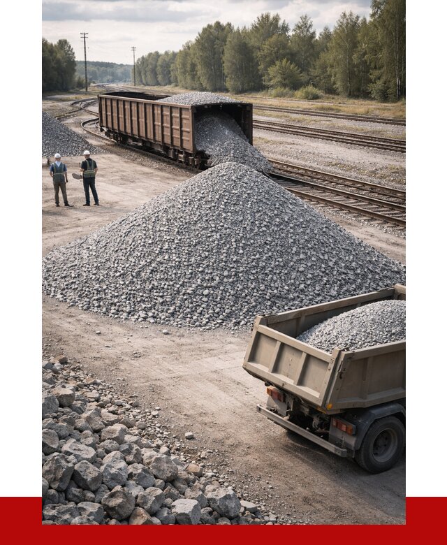 Железнодорожный щебень 20-60 в октябрьском от 1761 р. | ПРОНЕРУДКтб