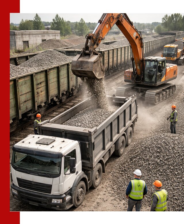 Железнодорожный щебень фракция 25–60 для поставок в октябрьском