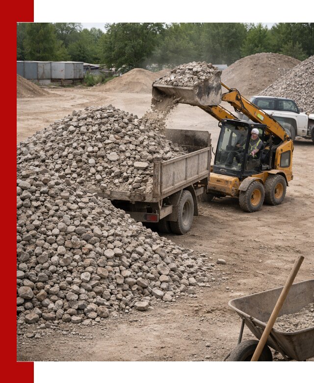 Доставка вторичного щебня в октябрьском для строительных работ