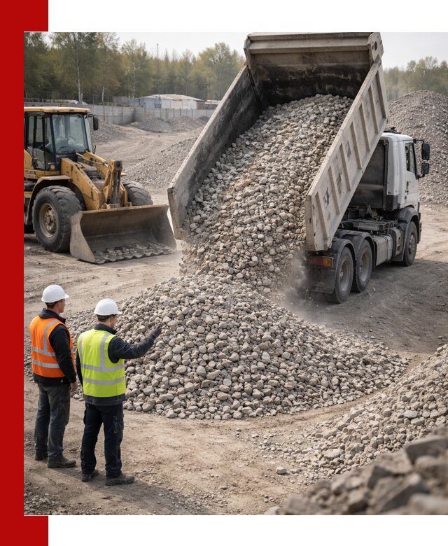 Вторичный щебень фракция 40–70 доставка в октябрьском