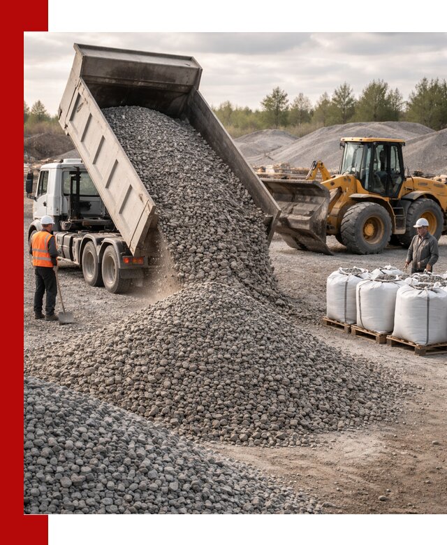 Бетонный щебень фракция 5–20 с доставкой в октябрьском