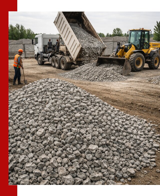 Доставка бетонного щебня фракции 40-70 в октябрьском