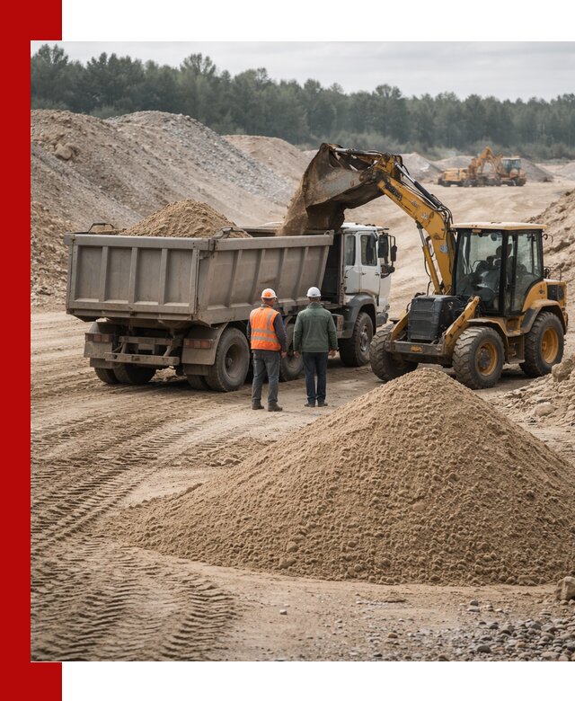 Карьерный среднезернистый песок с доставкой в октябрьском