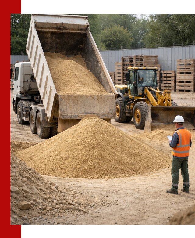 Доставка карьерного мелкозернистого песка в октябрьском