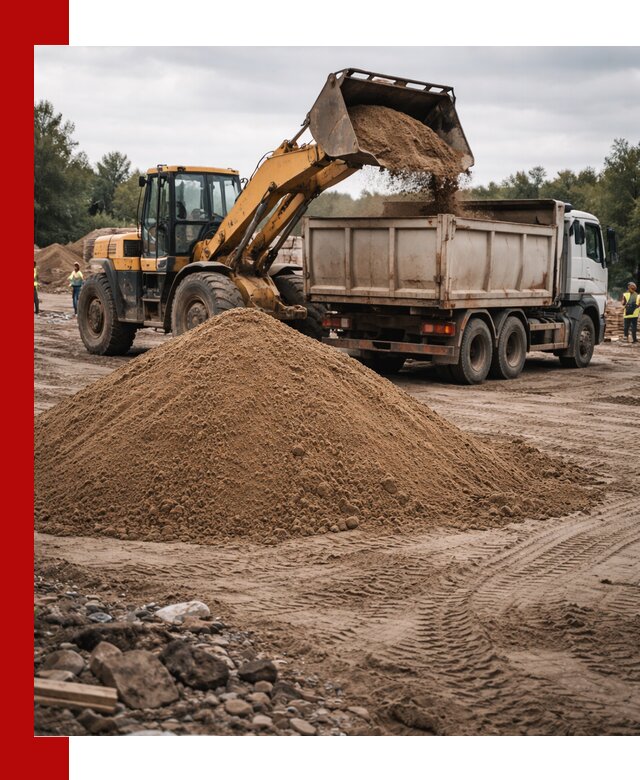 Доставка речного песка навалом в октябрьском быстро и выгодно