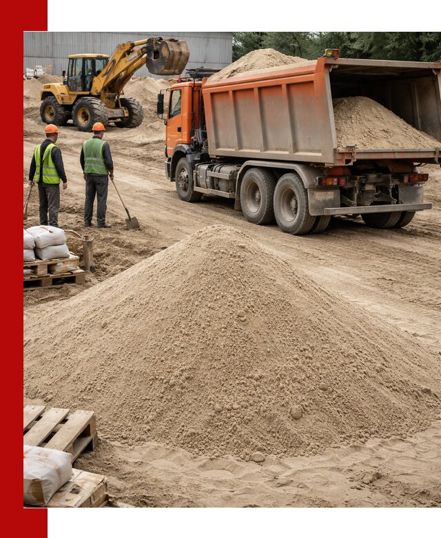 Доставка и продажа мытого речного песка в октябрьском