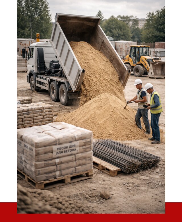 Песок для бетона в октябрьском от 2589 р. с доставкой, ПРОНЕРУДКтб