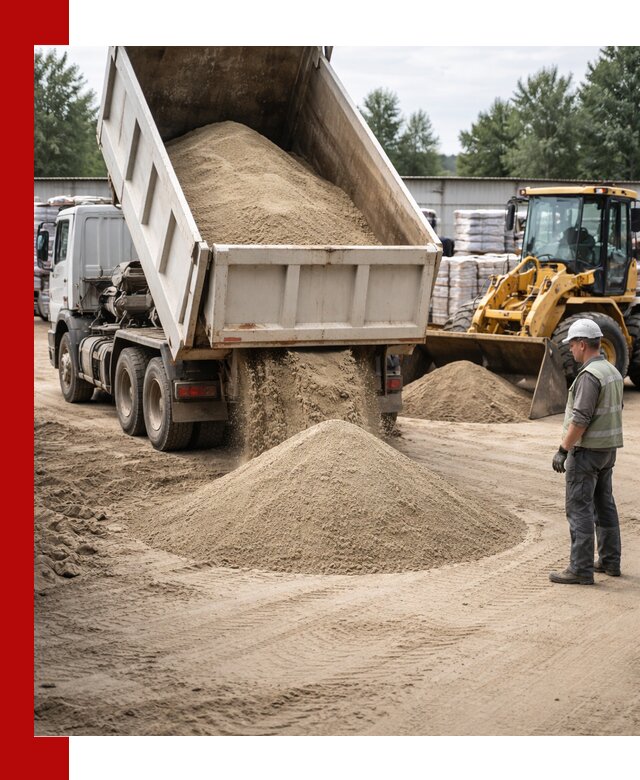 Поставка и доставка песка для бетона в октябрьском