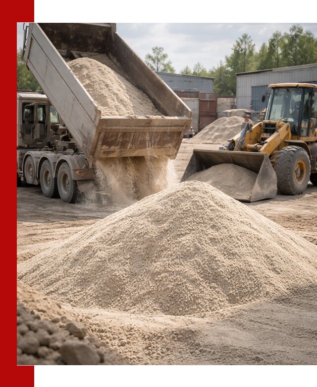 Кварцевый песок с доставкой в октябрьском для строительных работ