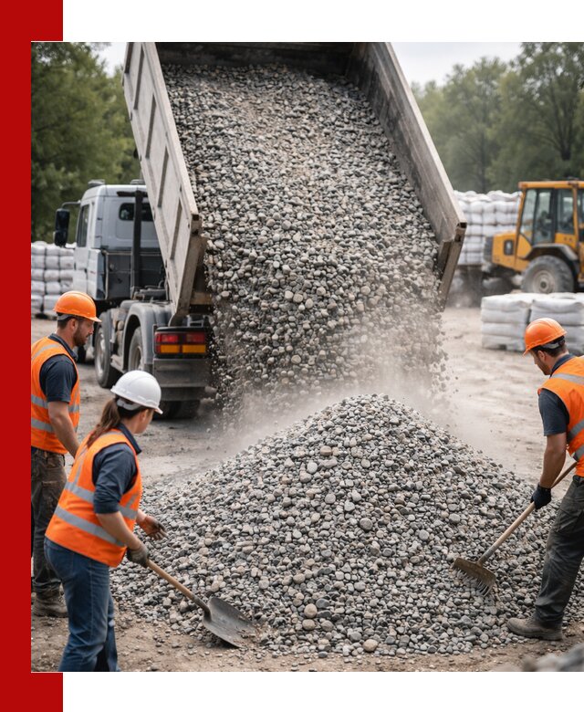 Доставка гравия и камня в октябрьском оптом и в розницу