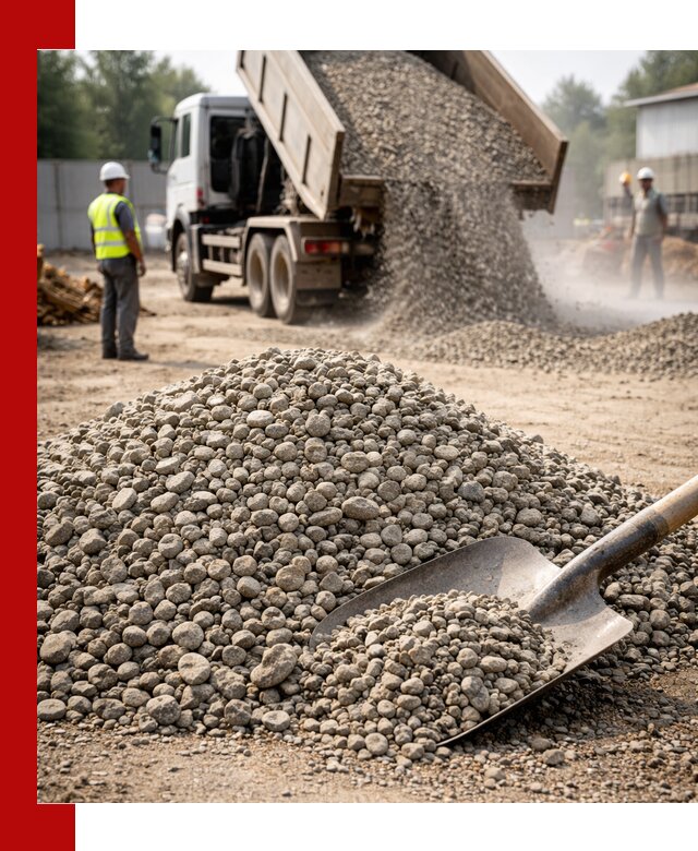 Доставка гравия фракции 20-40 в октябрьском с самосвалами