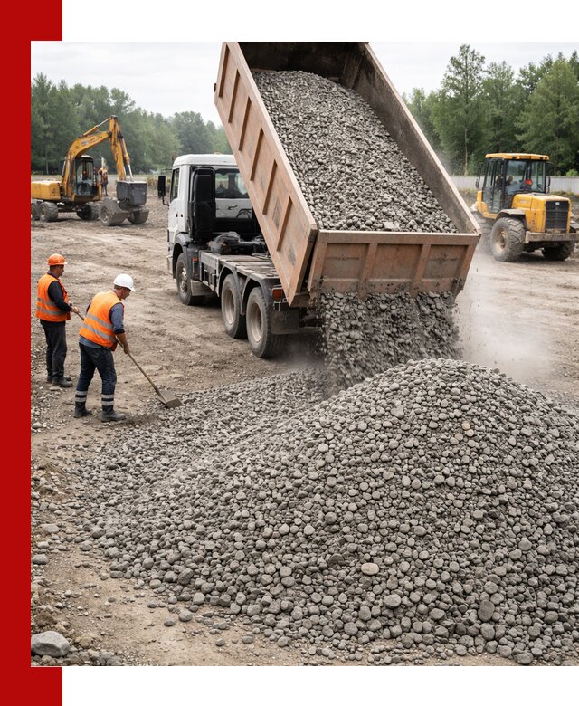 Доставка гравия фракции 40-70 в октябрьском оптом и в розницу