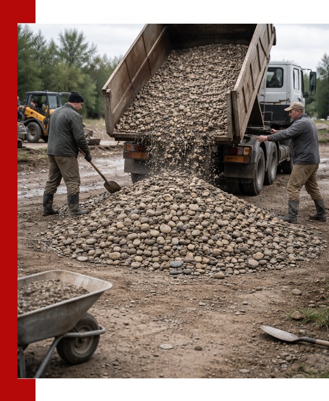 Доставка гальки речной оптом и в розницу в октябрьском