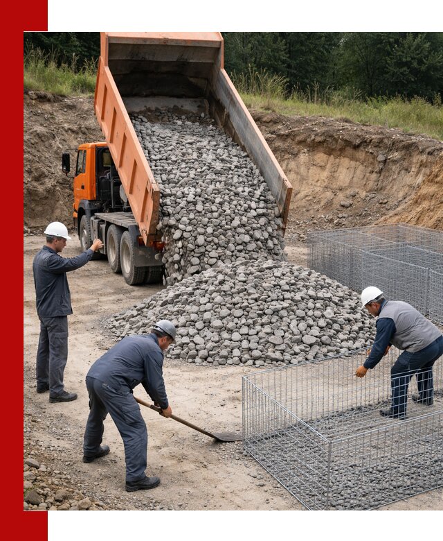 Камень для габионов с доставкой в октябрьском быстро и надёжно