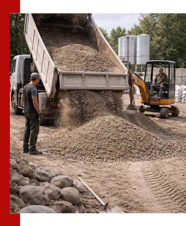 Доставка ПГС С3 в октябрьском самосвалами и миксерами