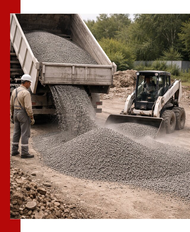 Доставка гравийного отсева 0-5 в октябрьском оптом и в розницу