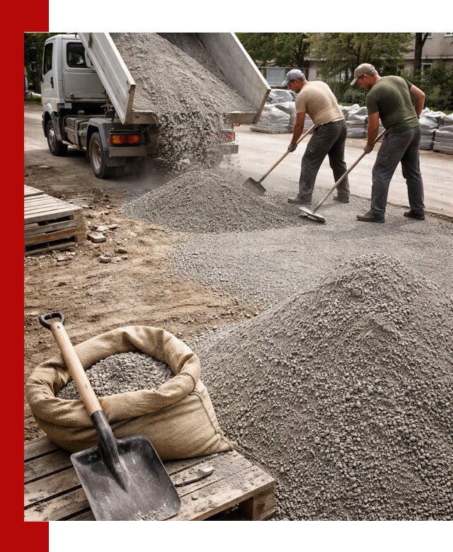 Отсев для тротуарной плитки в октябрьском — доставка и укладка