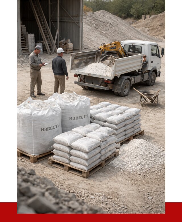 Известь строительная в октябрьском с доставкой от 4350 р. | ПРОНЕРУДКтб