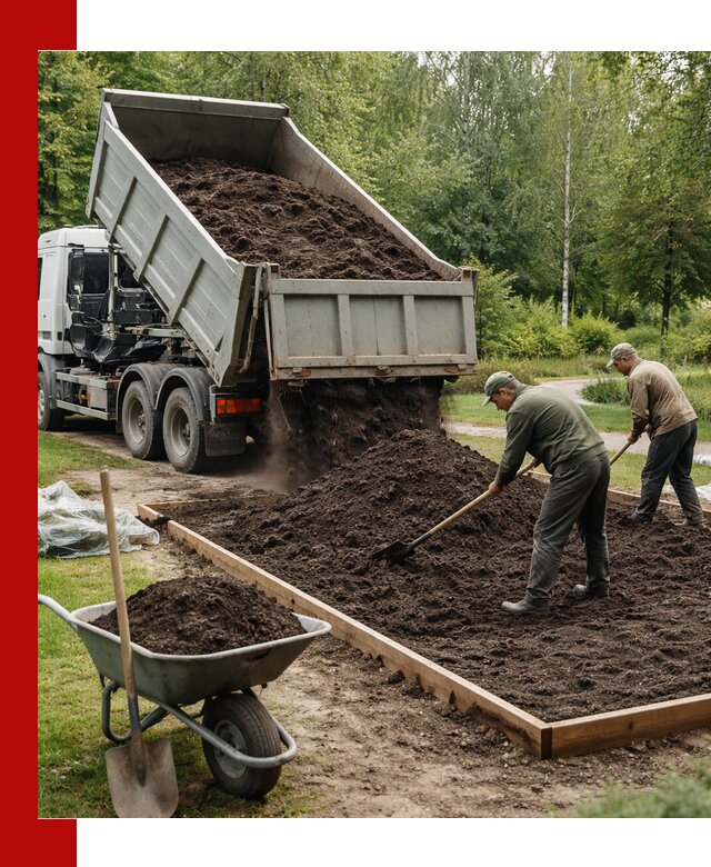 Доставка грунта для озеленения и благоустройства в октябрьском