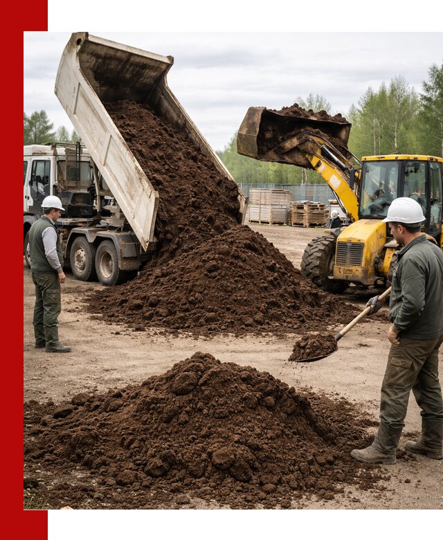 Доставка торфа оптом и в мешках в октябрьском