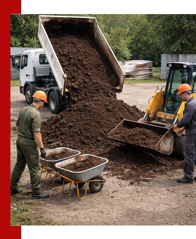 Доставка торфо-земляной смеси в октябрьском для огорода и ландшафта