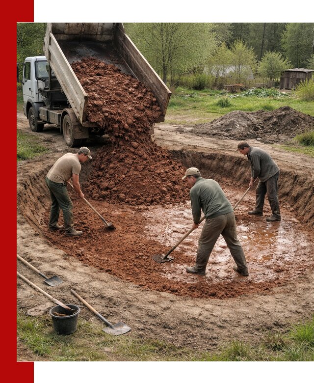 Купить качественную глину для пруда в октябрьском