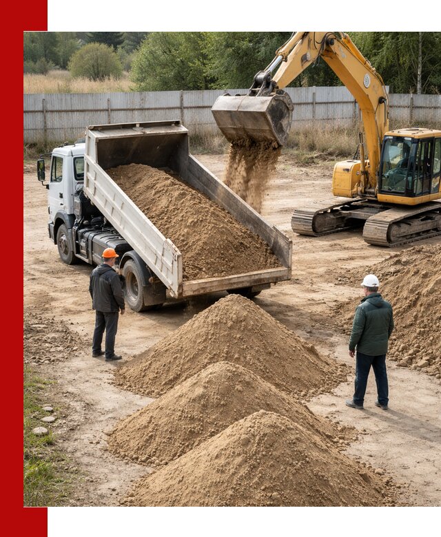 Доставка супеси вагонными и автопартиями в октябрьском