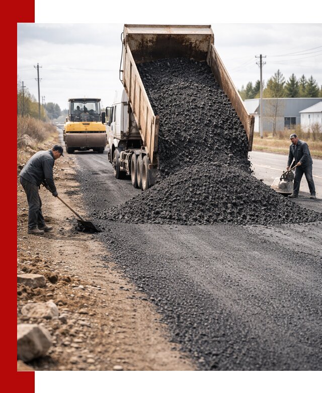 Асфальтовая крошка для дорог в октябрьском — поставка и доставка