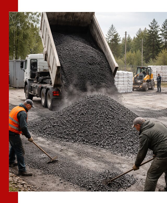 Доставка и продажа асфальтного гранулята в октябрьском
