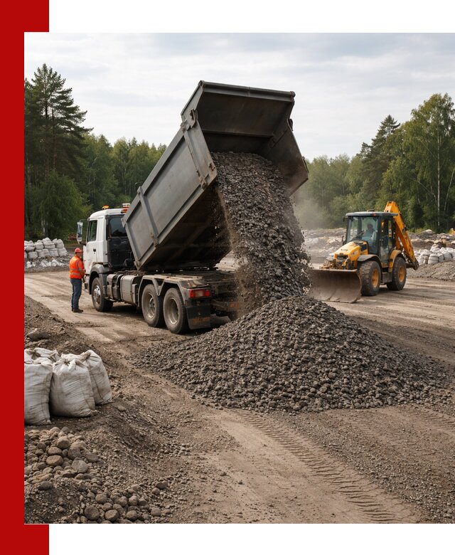 Доставка дробленого асфальта в октябрьском для дорожных работ