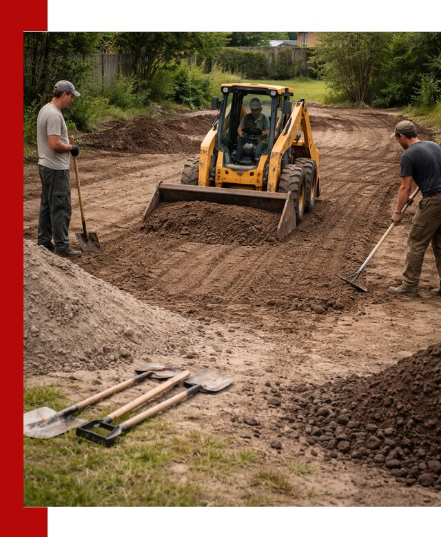 Планировка участка грунтом с вывозом и доставкой в октябрьском