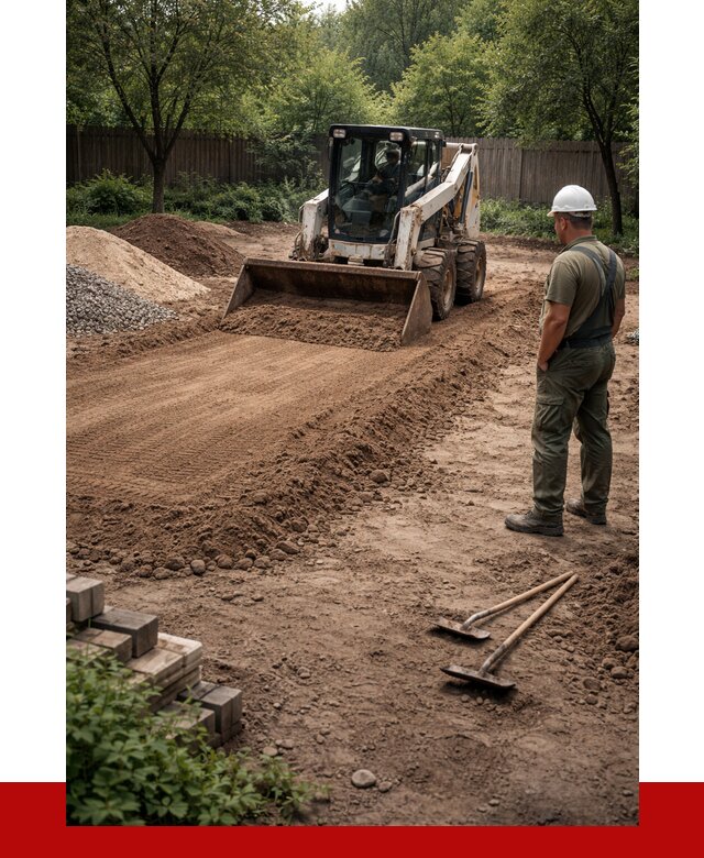 Выравнивание участка под ключ в октябрьском от 3625 р. | ПРОНЕРУДКтб
