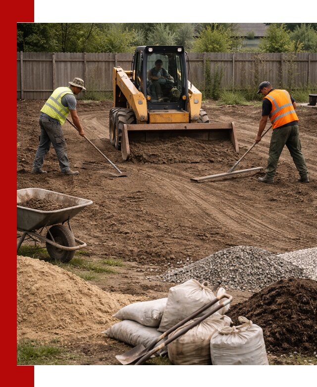 Выравнивание участка под строительство и благоустройство в октябрьском