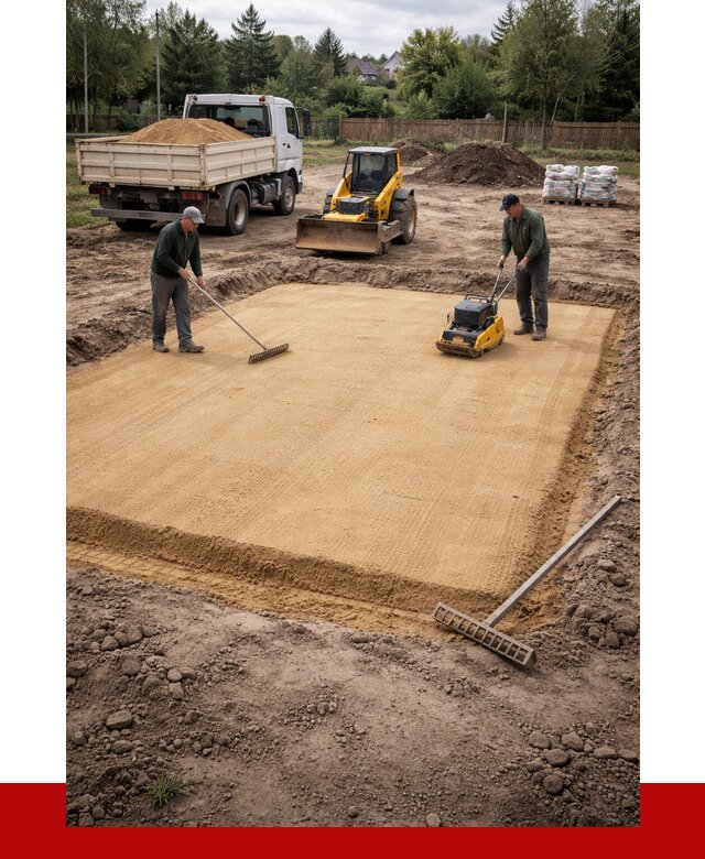 Устройство песчаной подушки в октябрьском от 4661 р. ПРОНЕРУДКтб